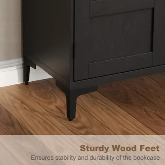 71" Tall Kitchen Pantry Cabinet, 5 Tier Freestanding Food Storage Cabinet with 4 Doors and Adjustable Shelves image {7}