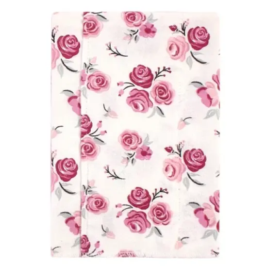 Hudson Baby Infant Girl Cotton Flannel Burp Cloths 7pk, Cream Rose, One Size image {2}