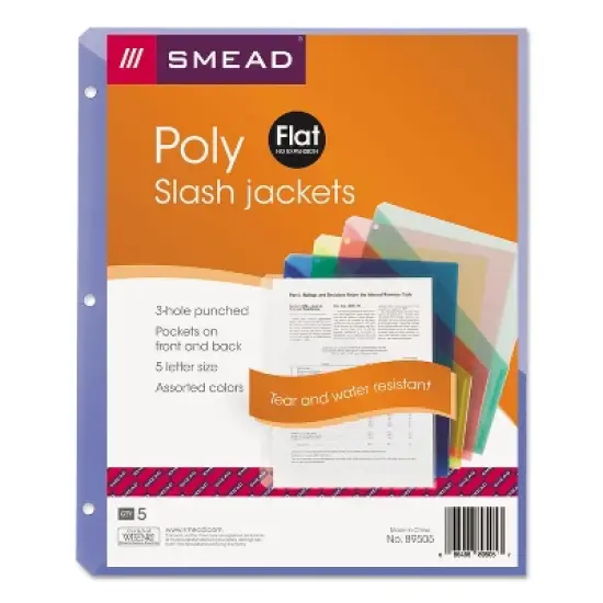 Smead Organized Up Poly Slash Jackets Letter Assorted 5/Pack 89505 image {6}
