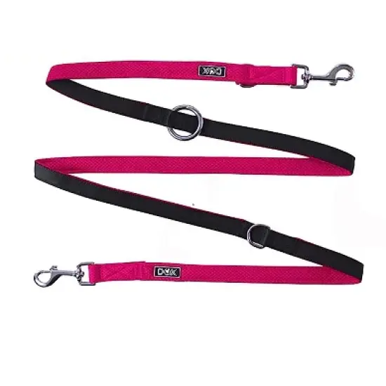 DDOXX 6.6 ft 3-Way Adjustable Nylon Medium Dog Leash - Pink image {1}