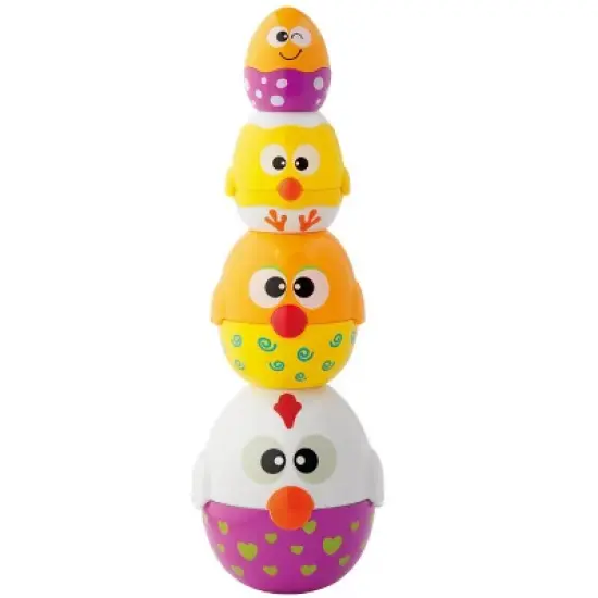 Kidoozie Chicken n' Egg Stackers, 8 Piece Set, Stacks Over 12" Tall, Playful and Colorful for Children 9-24 months image {1}