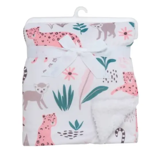 Lambs & Ivy Enchanted Safari Animals White Ultra Soft Jungle Baby Blanket image {4}