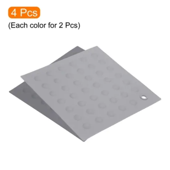 Unique Bargains Heat Resistant Silicone Trivets Pads for Kitchen 4 Pcs image {2}