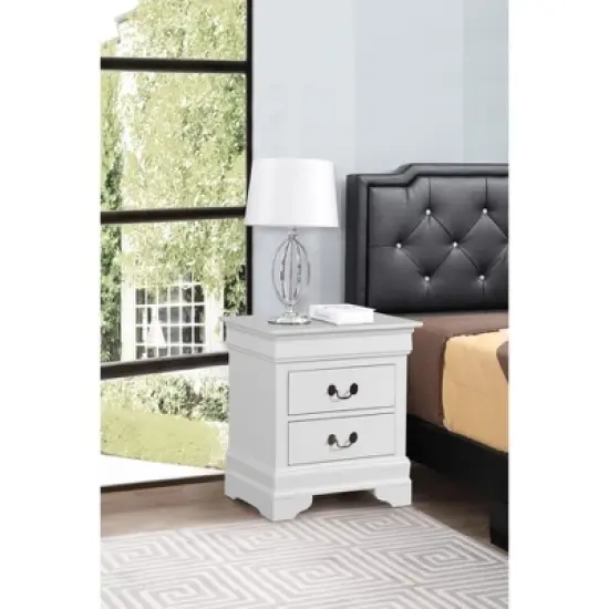Passion Furniture Louis Philippe 2-Drawer Nightstand (24 in. H X 22 in. W X 16 in. D) image {4}