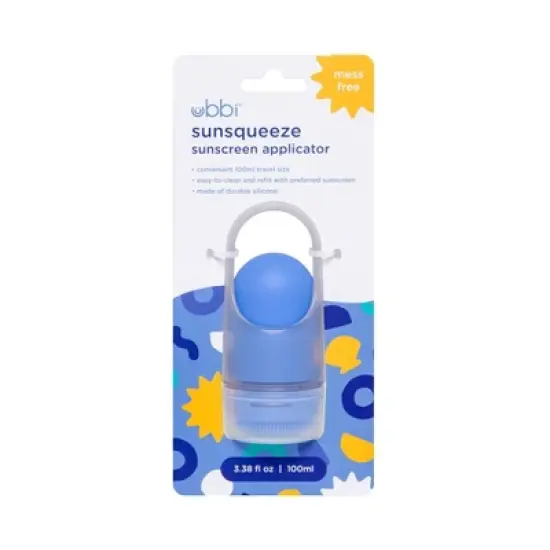 Ubbi Sunsqueeze Sunscreen Applicator, Refillable Silicone Roll On for Babies and Toddlers - Blue image {6}