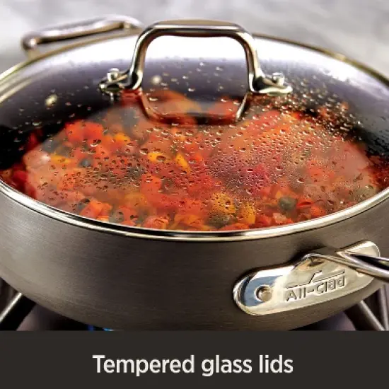 All-Clad 4 Quart Nonstick Saute Pan with Lid, HA1 Hard Anodized Cookware, Black image {4}