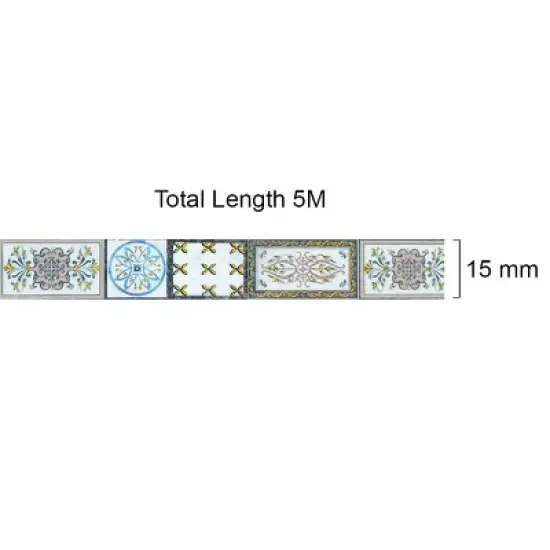 Wrapables Poetic Picturesque Gold Foil Washi Masking Tape, 15mm x 5M image {2}