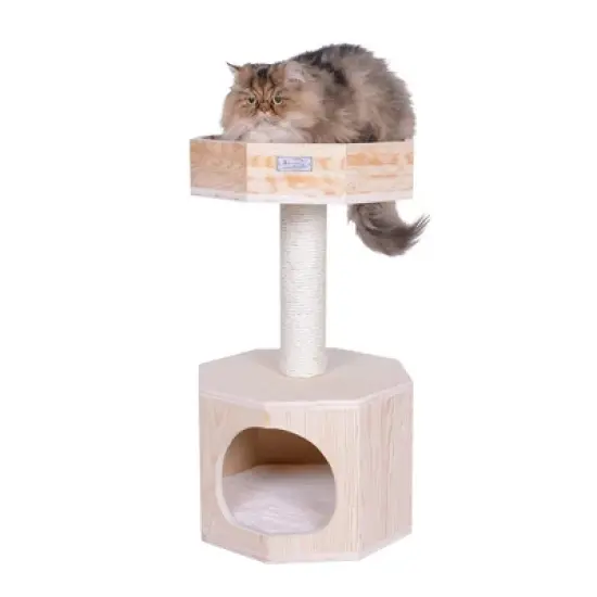 Armarkat Premium Scots Pine 29-Inch Real Wood Cat Tree with Perch and Condo image {5}