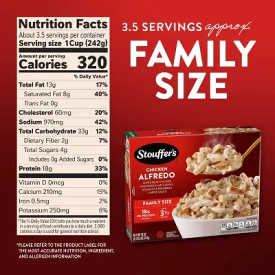 Stouffers Family Size Chicken Alfredo Frozen Family Meal - 31oz​ image {5}