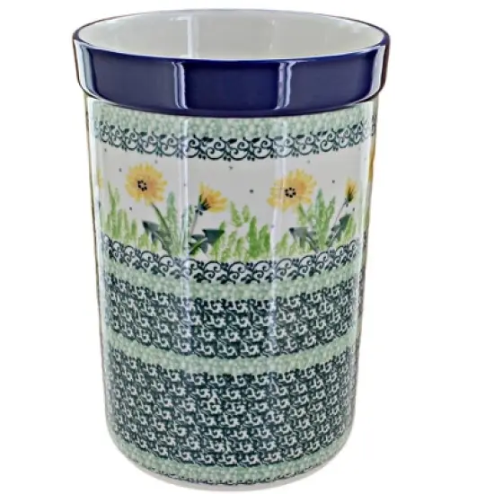 Blue Rose Polish Pottery 169 Ceramika Artystyczna Utensil Jar image {4}