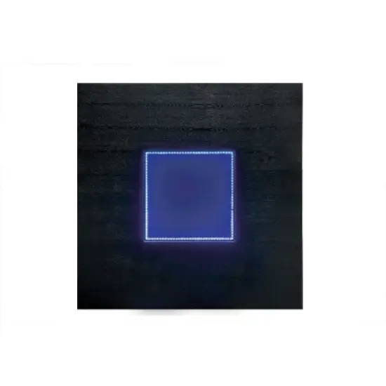 Stevenson&nbsp;Glass Insert Open Shelf w/Led Lights Counter Dining Table Black - HOMES: Inside + Out image {3}