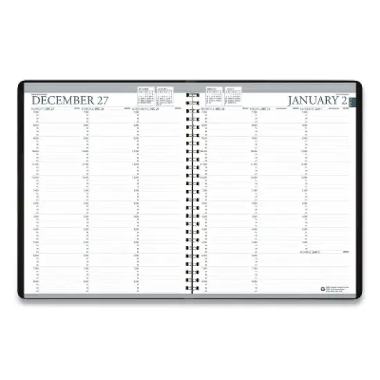 Recycled Professional Weekly Planner, 15-Minute Appts, 11 x 8.5, Blue Wirebound Soft Cover, 12-Month (Jan to Dec): 2026 image {1}