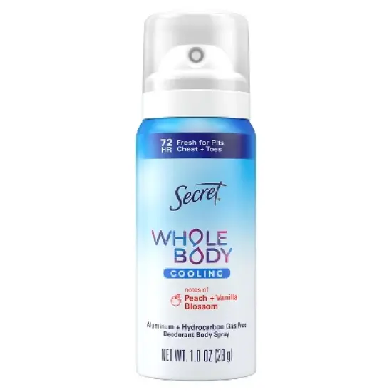 Secret Whole Body Aluminum Free Deodorant Spray - Trial Size - Peach & Vanilla - 1oz image {13}