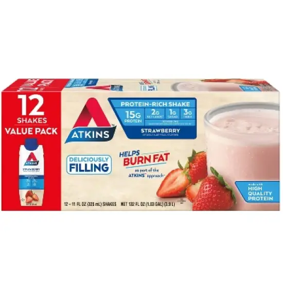 Atkins RTD Shake - Strawberry image {7}