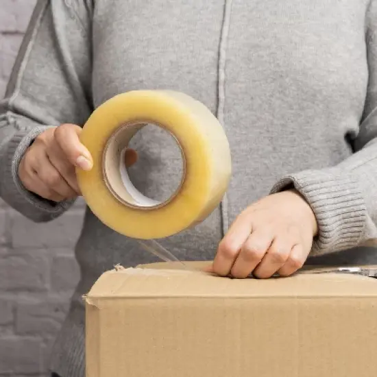 PSBM 6 Rolls 1.88" x 1000 Yds, 2 Mil Clear Economy Grade Packaging Packing Tape 2 Mil image {3}