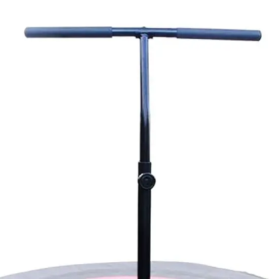 LEAPS & REBOUNDS 48" Adjustable Stability Bar Attachment with 48" Mini Fitness Trampoline and Home Gym Rebounder for Cardio Exercises, Pink image {3}