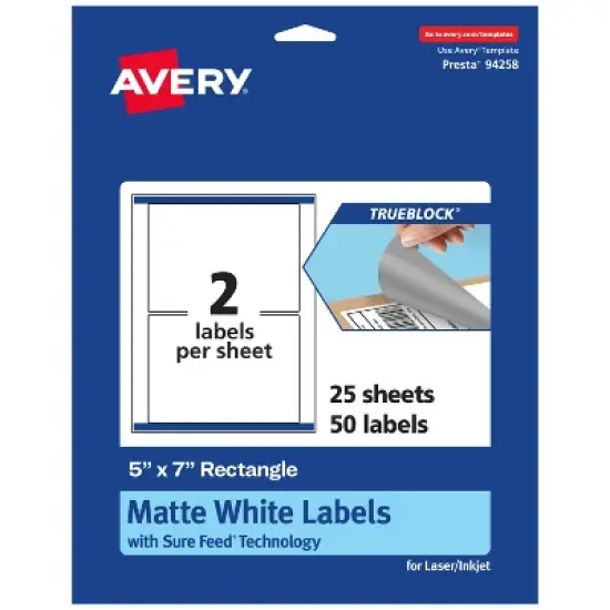 Avery TrueBlock Matte White Paper Labels,  5" x 7" Rectangle image {10}