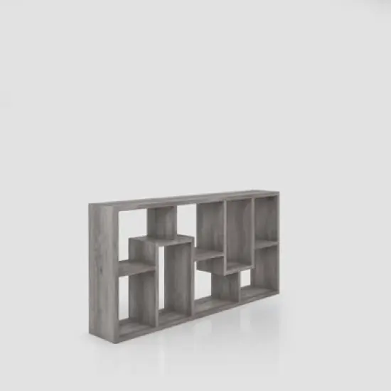 70.98" Crusiton Versatile Bookcase Vintage Gray Oak - miBasics image {13}