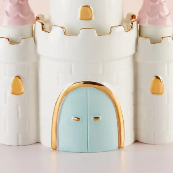 Baby Aspen 'Simply Enchanted' Princess Castle Ceramic Piggy Bank for Girls, Nursery Decor | BA21021NA image {3}