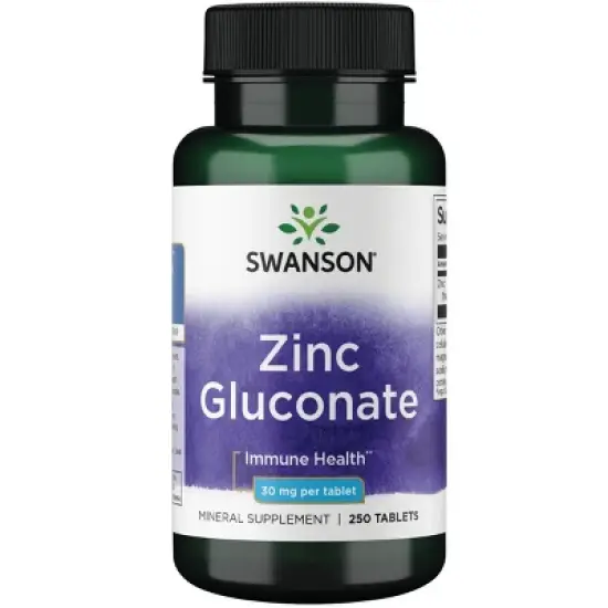 Swanson Mineral Supplements Zinc Gluconate 30 mg Tablet 250ct image {6}
