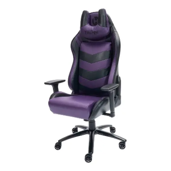 Ergonomic High Back Racer Style Video Gaming Chair Purple/Black - Techni Sport image {20}