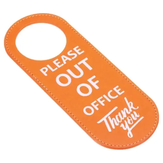 Unique Bargains PU Leather Waterproof Office Home Meeting Door Hanger Sign image {4}