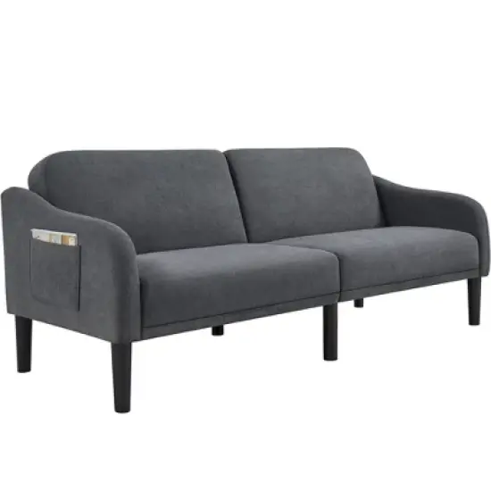 Yaheetech Upholstered Convertible Sofa Bed Futon with Adjustable Split Back image {8}