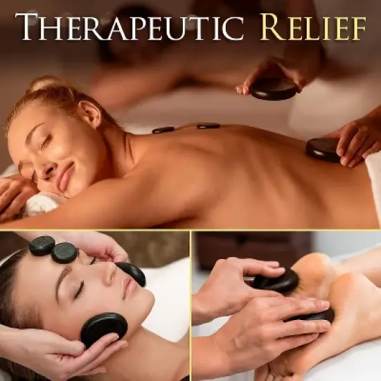 SereneLife Portable Hot Stone Massage System - Digital Temperature Control, 12 Basalt Stones image {5}
