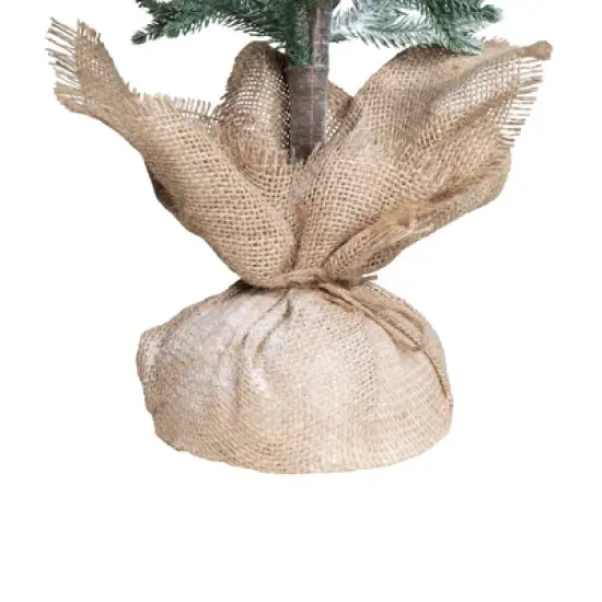 Northlight Frosted Slim Pine Artificial Christmas Tree in Burlap Base - 5' - Unlit image {3}