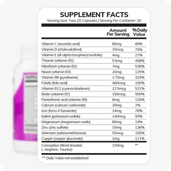 Conceive Plus Fertility Supplements for Women - Prepare For Pregnancy Conception Vitamins + Folic Acid, Biotin- 60ct image {1}