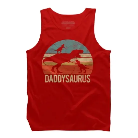 Men's Design By Humans Retro Daddy Dinosaur Daddysaurus Roar By nathanhoang Tank Top image {9}