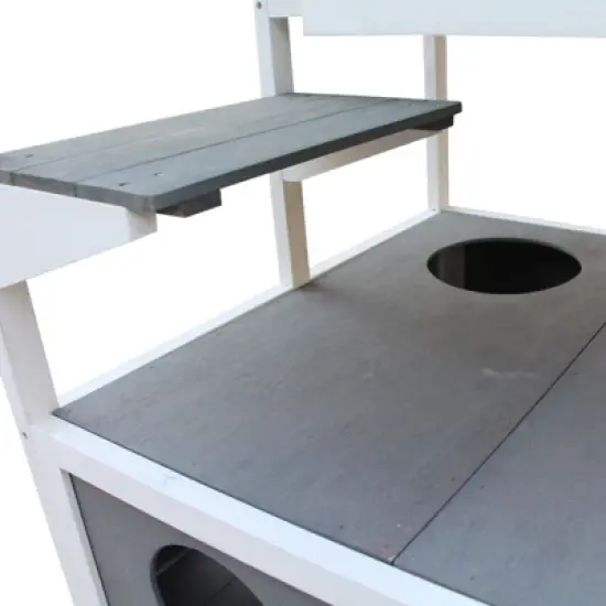 PawHut Wooden Outdoor Cat House, Feral Cat Shelter Kitten Tree with Asphalt Roof, Escape Doors, Condo, Jumping Platform image {7}