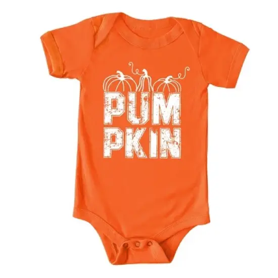 The Juniper Shop Pumpkin Distressed Baby Bodysuit image {4}