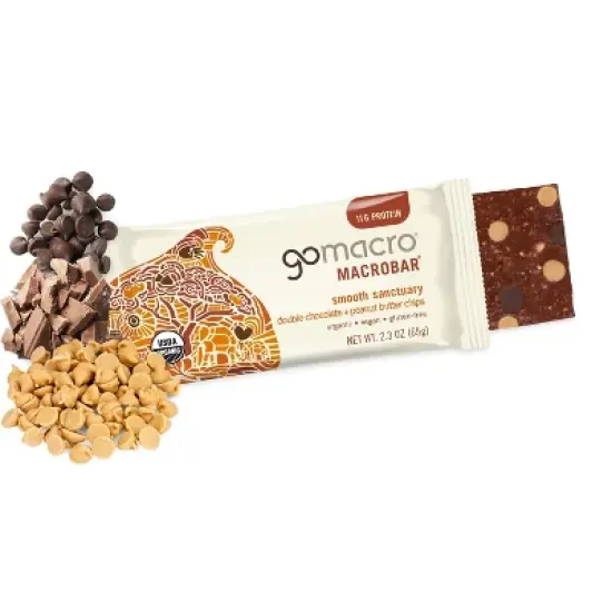 GoMacro&nbsp; Double Chocolate + Peanut Butter Chips MacroBar - 1ct/ 2.3oz image {4}