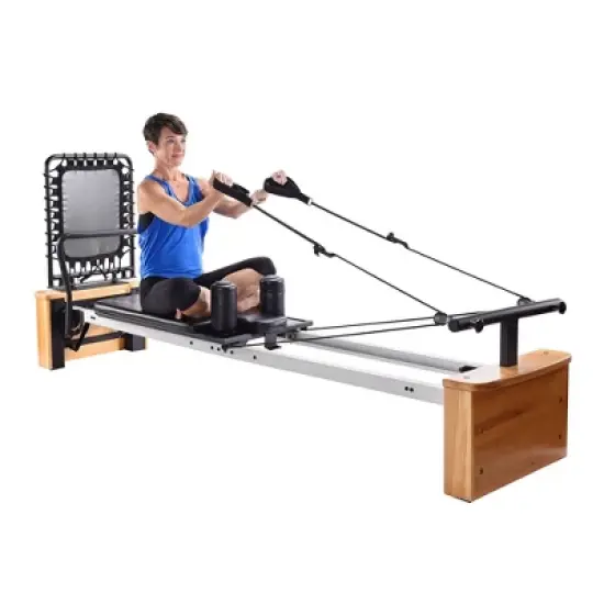 Stamina AeroPilates Pro XP557 Pilates Reformer Resistance Exercise System with Free Form Cardio Rebounder for Low Impact Home Workouts image {1}