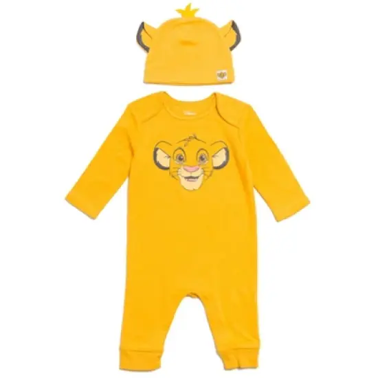 Disney Classics Winnie the Pooh Lion King Tigger Mickey Mouse Minnie Mouse Bambi Cosplay Snap Coverall and Hat Newborn to Infant image {13}