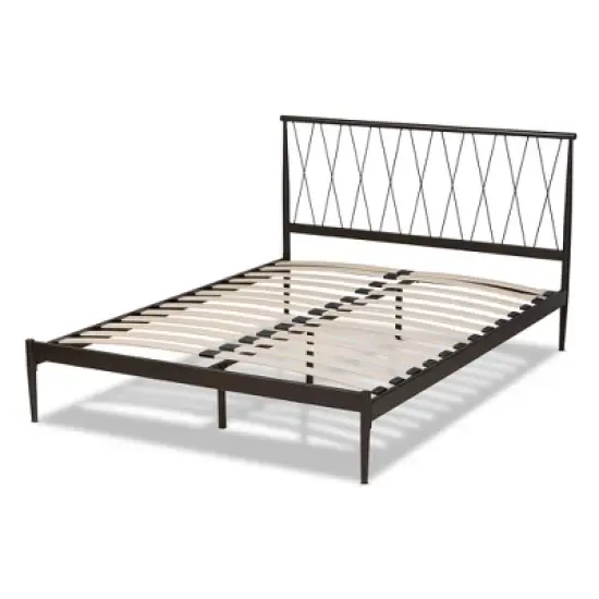 Full Nano Metal Platform Bed Black - Baxton Studio image {5}