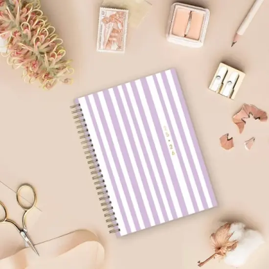Blue Sky Brook Gossen Planner Notes 5.875"x8.625" Weekly/Monthly Wirebound 12 Month Purple Striped Undated image {1}