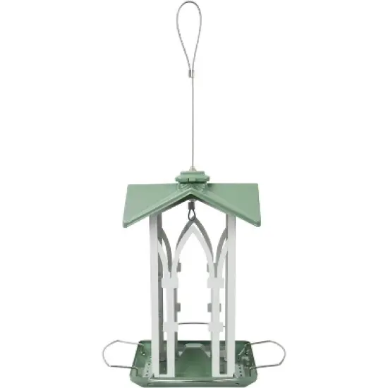Nature's Way Bird Products Country Cottage Gazebo Bird Feeder - White/Green (1.56 Quart) image {1}