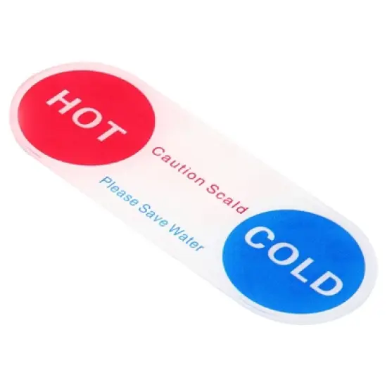 Unique Bargains Acrylic Oval Waterproof Self Stick Hot/Cold Water Label image {4}