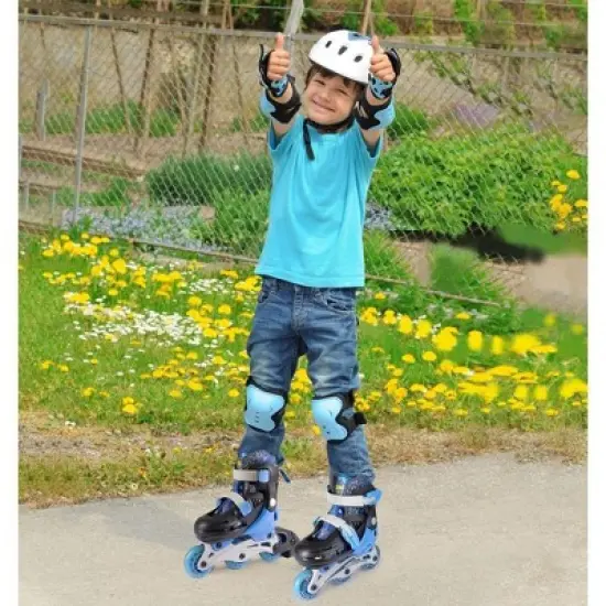 New Bounce Beginner Roller Skates &ndash; Convertible Tri-Wheel or Inline Skates - Size US 8-11 image {3}