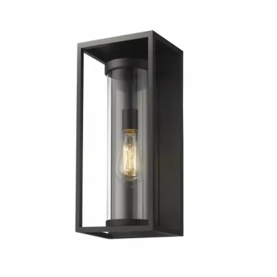Dunbroch Modern Outdoor Wall Sconce - Black Glass, 60W, Dimmable, Wet Rated, 18.25" H image {5}