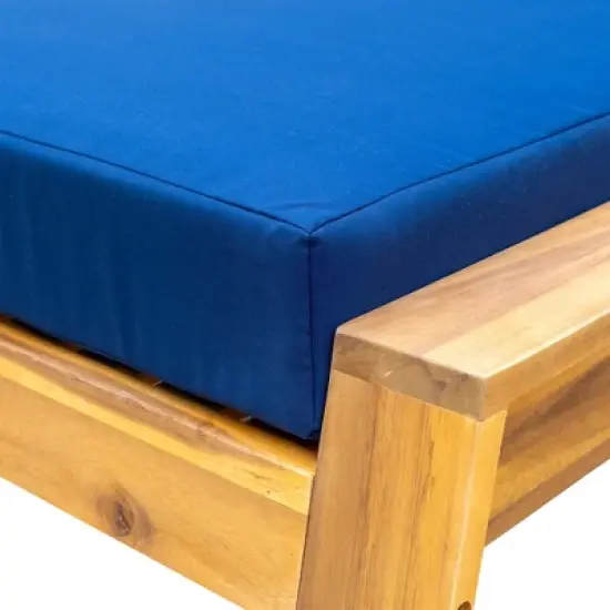 3-Piece Outdoor Patio Lounge Set, Acacia Wood Armchair with Ottoman and Side Table, Weather-Resistant Cushioned Seating - ModernLuxe image {11}