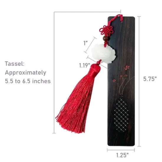Wrapables Sandalwood Bookmark with Pendant Tassel for Book Lovers and Readers, Vase image {6}