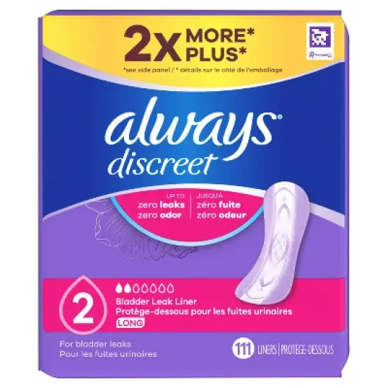 Always Discreet Incontinence Liners - Very Light Absorbency image {10}