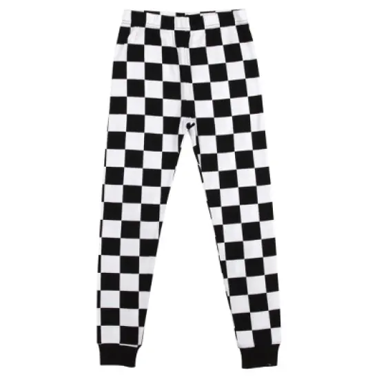 Five Nights At Freddy's Freddy Fazbear Face Youth Boy's Black & White Checkered Short Sleeve Shirt & Sleep Pants Set image {3}