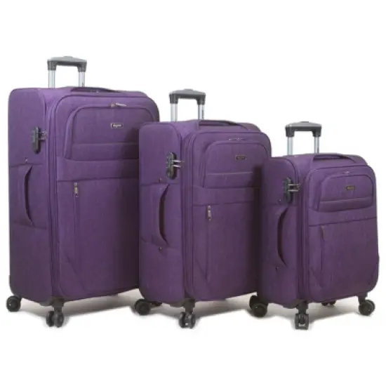 Dejuno Aurora Lightweight Denim 3-Piece Spinner Luggage Set image {8}