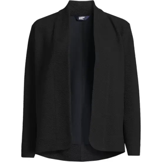 Lands' End Women's Long Sleeve Textured Pique Cardigan image {5}