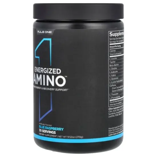 Rule One Proteins Energized Amino, Blue Raspberry, 9.52 oz (270 g) image {2}