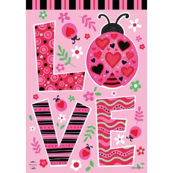 Briarwood Lane Valentine's Double Sided Garden Flag 12x18 For Outdoor Ladybug Love For Valentine's Garden Flag Flags For Outside image {2}